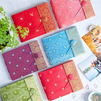 Small Sari Fabric Photo Album