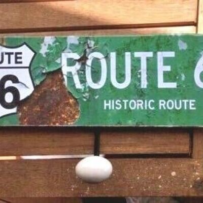 3-er Garderoben Hakenleiste "Route 66 Historic Route" 37x10 cm