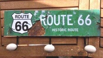 3 patères "Route 66 Historic Route" 37x10 cm