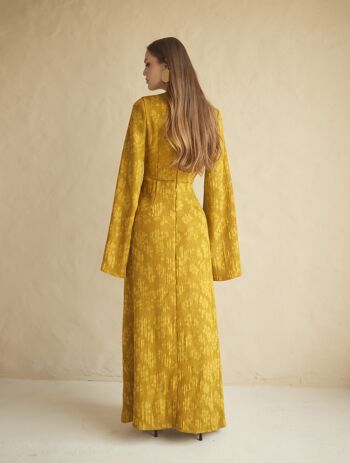 Robe longue Athena moutarde 3