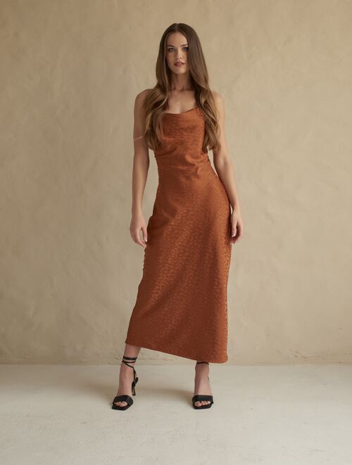 Costella Midi dress brown leopard