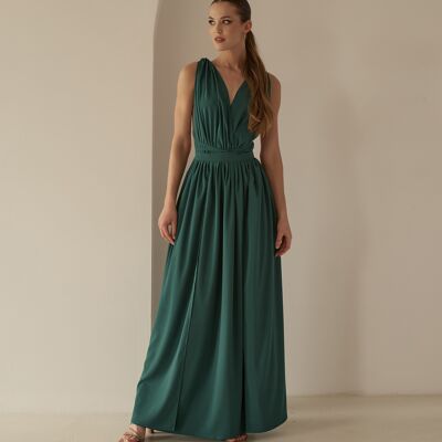 Robe longue Cara vert émeraude