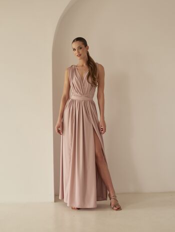 Robe longue Cara rose clair 2