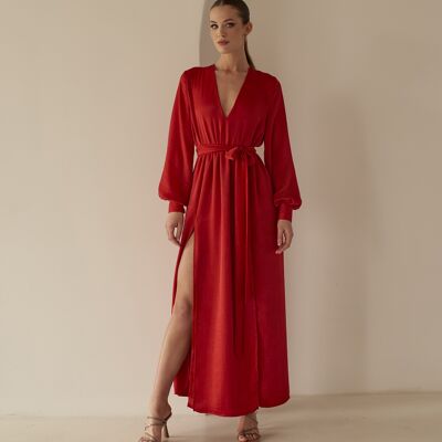 Robe longue Aphrodité rouge