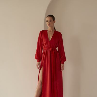 Robe longue Aphrodité rouge