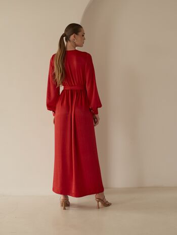 Robe longue Aphrodité rouge 2