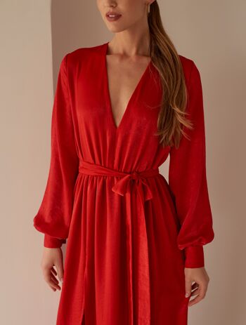 Robe longue Aphrodité rouge 3