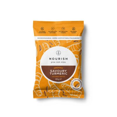 Organic Savoury Turmeric Coconut Bites (40g x 10) BITE004