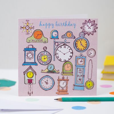 Carte d'anniversaire 'Time Pieces'