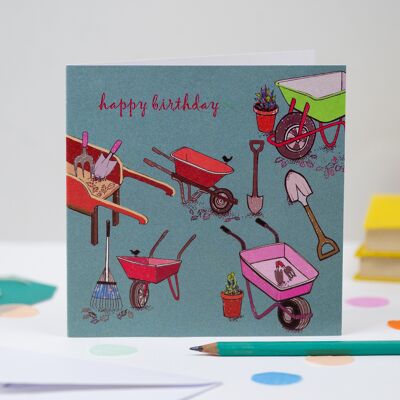 'Wheelbarrows' Birthday Card