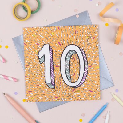 '10th' Birthday Card