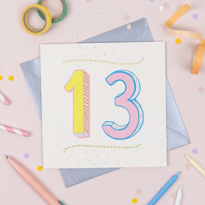 '13.' Geburtstagskarte