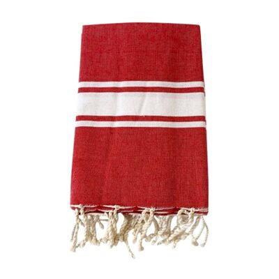 Traditional fouta Kozo red 100x200cm