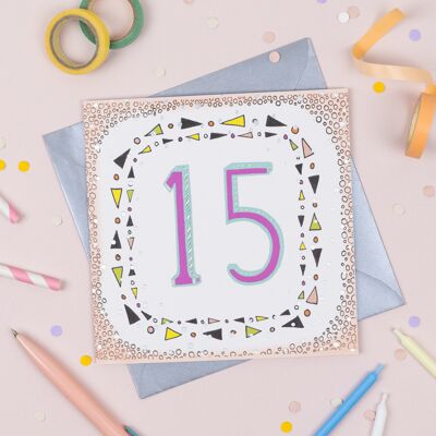 '15.' Geburtstagskarte