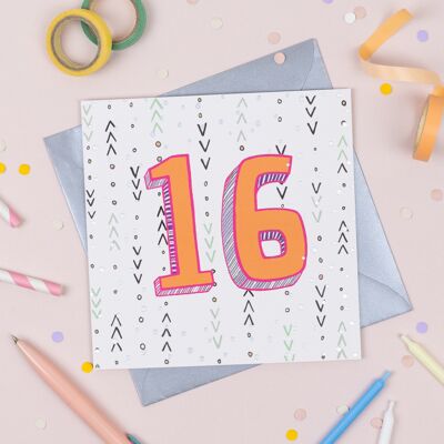 '16th' Birthday Card
