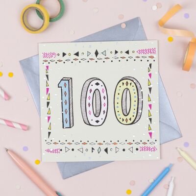 Tarjeta de cumpleaños '100'