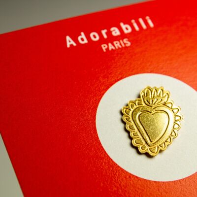 Gold-plated Ex-voto Heart Pin