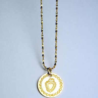 Necklace Big Medals Heart Ex-voto