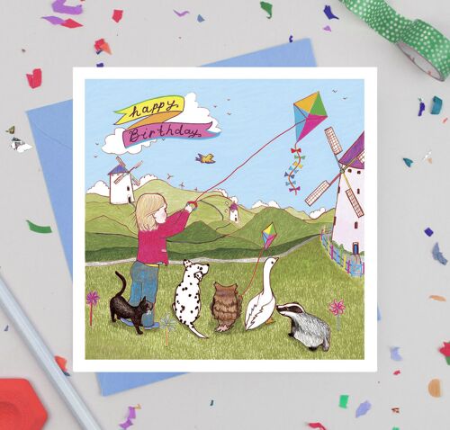 'Windmills' Birthday Card