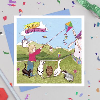 'Windmills' Birthday Card