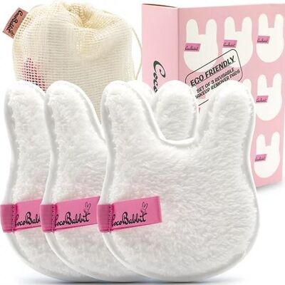 CocoBabbit WHITE Cute Rabbit Shaped Reusable Makeup Removers