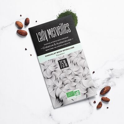 Chocolate negro CON ESPIRULINA- 75% ECUADOR