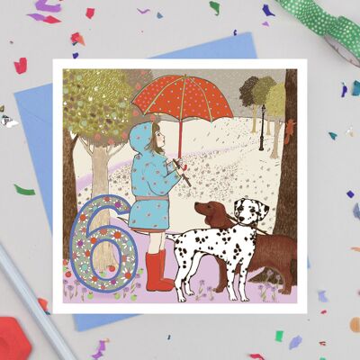 Carte d'anniversaire "Six"