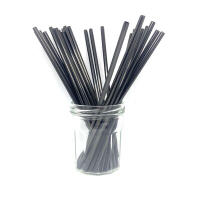 Stainless Steel Straws - Bulk Straight 50 pcs: Black