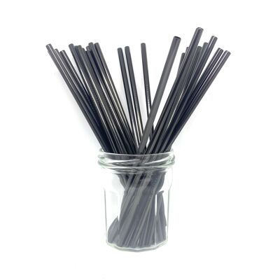 Stainless Steel Straws - Bulk Straight 50 pcs: Black