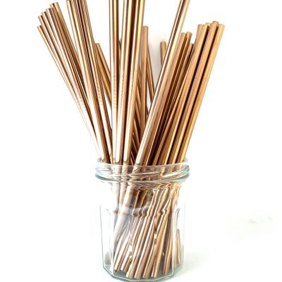 Stainless Steel Straws - Bulk Straight 100 pcs: Rosé