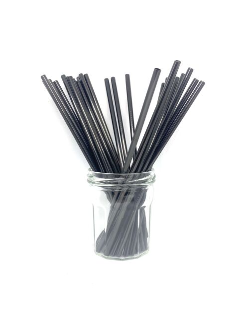 Stainless Steel Straws - Bulk Straight 100 pcs: Black