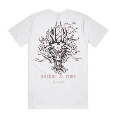 Draco White T-Shirt Dusk Pink Print