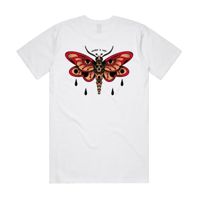 Death Moth T-Shirt Front + Rear White