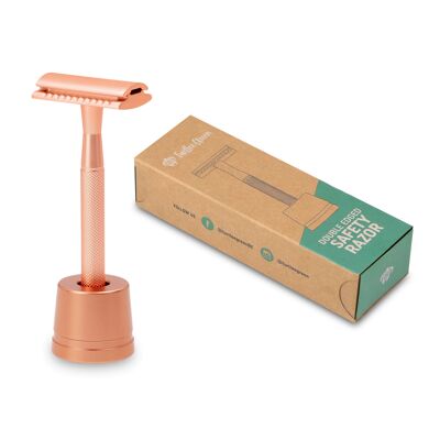 Maquinilla de afeitar de seguridad - Rosé + soporte