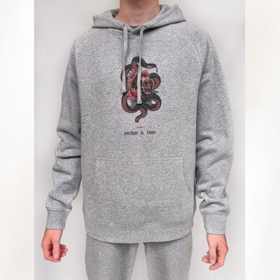 Peony-Skull Grey Hoodie