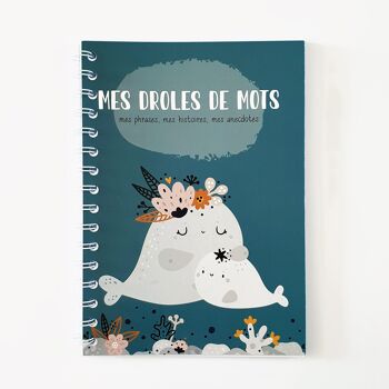 Carnet de note “Mes drôles de mots” pour souvenir d’enfants 1