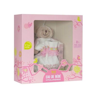Hypoallergenic Eau de Bebe Gift Box 50ML + Cotton Case and Teddy - Girl Version (6 + 1 tester)