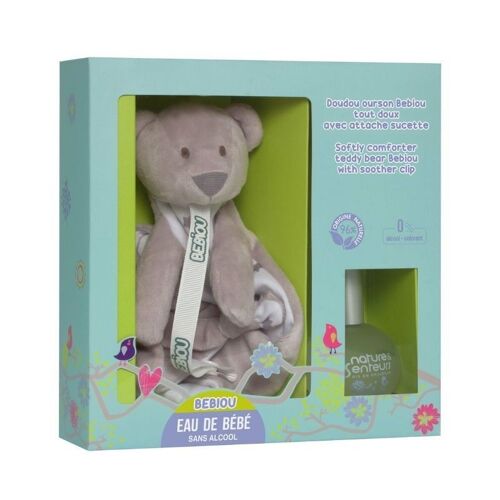 Estuche Regalo Bebiou Eau de Bebe hipoalergénica 50ML + Doudou con agarrachupete (6 + 1 tester)