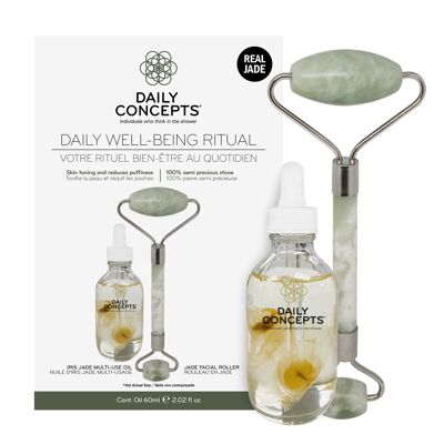 Daily Giftset Jade Facial Roller with Iris Oil