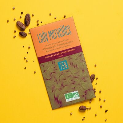 Dark chocolate CORIANDER -75% INDIA