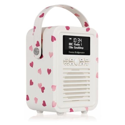 VQ - Retro Mini - Digital DAB / DAB+ Radio & Bluetooth Speaker - Emma Bridgewater - Pink Hearts