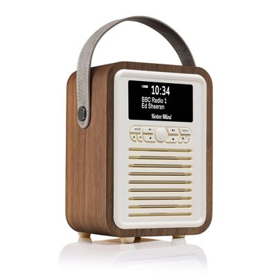 VQ - Retro Mini - Digital DAB / DAB+ Radio & Bluetooth Speaker - Walnut