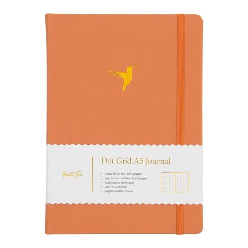 A5 Dot Grid Journal - Hummingbird - Burnt Orange