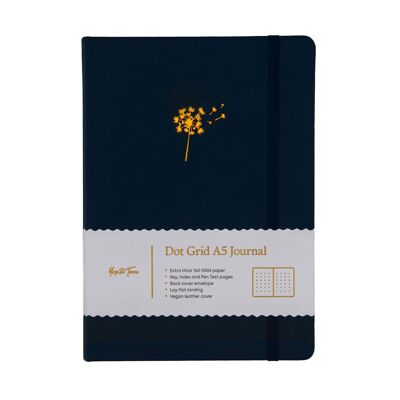 A5 Dot Grid Journal - Dandelion - Midnight Blue