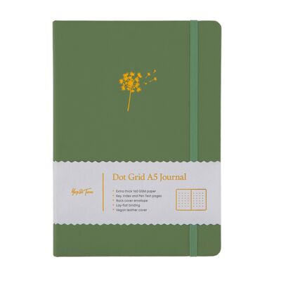 A5 Dot Grid Journal - Dandelion - Sage Green