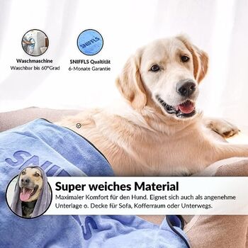 Serviette pour chien SNIFFLS® (pack de 2) - taille S - extra absorbante 4