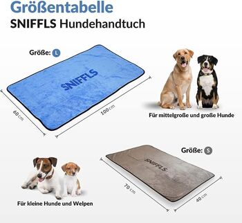 Serviette pour chien SNIFFLS® (pack de 2) - taille S - extra absorbante 5