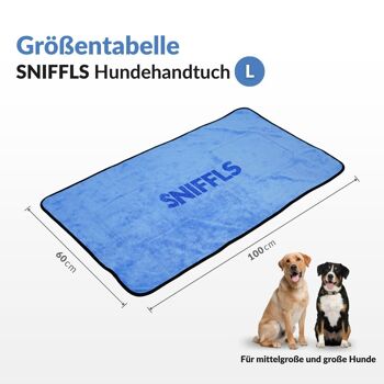 Serviette pour chien SNIFFLS® (pack de 2) - taille L - extra absorbante 4