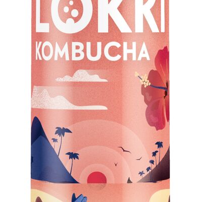 Kombucha Hibiscus, Rose et baie de Timur, format canette