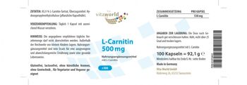 L-carnitine 500 mg (100 gélules) 2